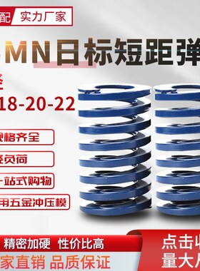 日标短距蓝色弹簧SSWL模具配件螺旋压缩蓝色扁线回位弹簧16-18-20