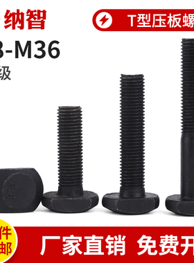 M8M10M12M16M20 8.8级T型螺丝T形螺栓螺杆 槽用模具压板螺丝GB37