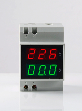 双显导轨数字电压表 数显交流电压表电流表头 交流电流表D52-2042