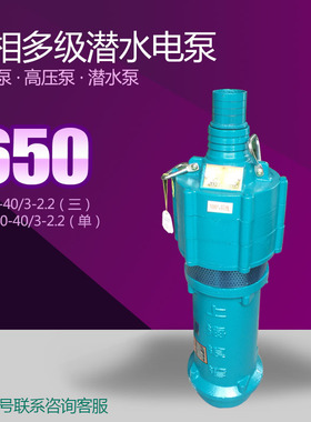 上海浪湾潜水泵QX10-40/3-2.2KW多级泵农用灌溉小老鼠抽水泵
