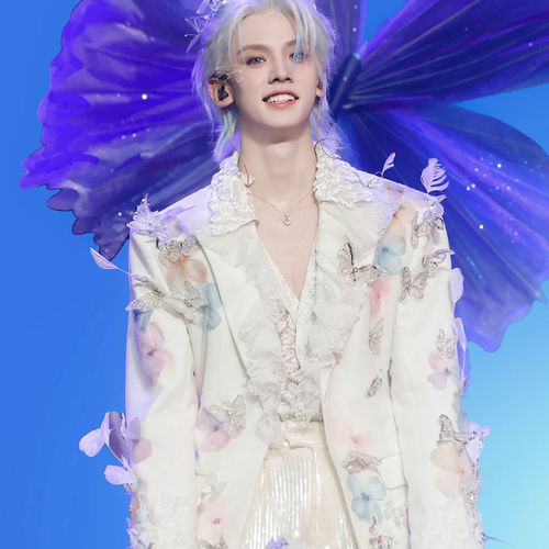 左航明星同款蝴蝶花蕾丝西装套装