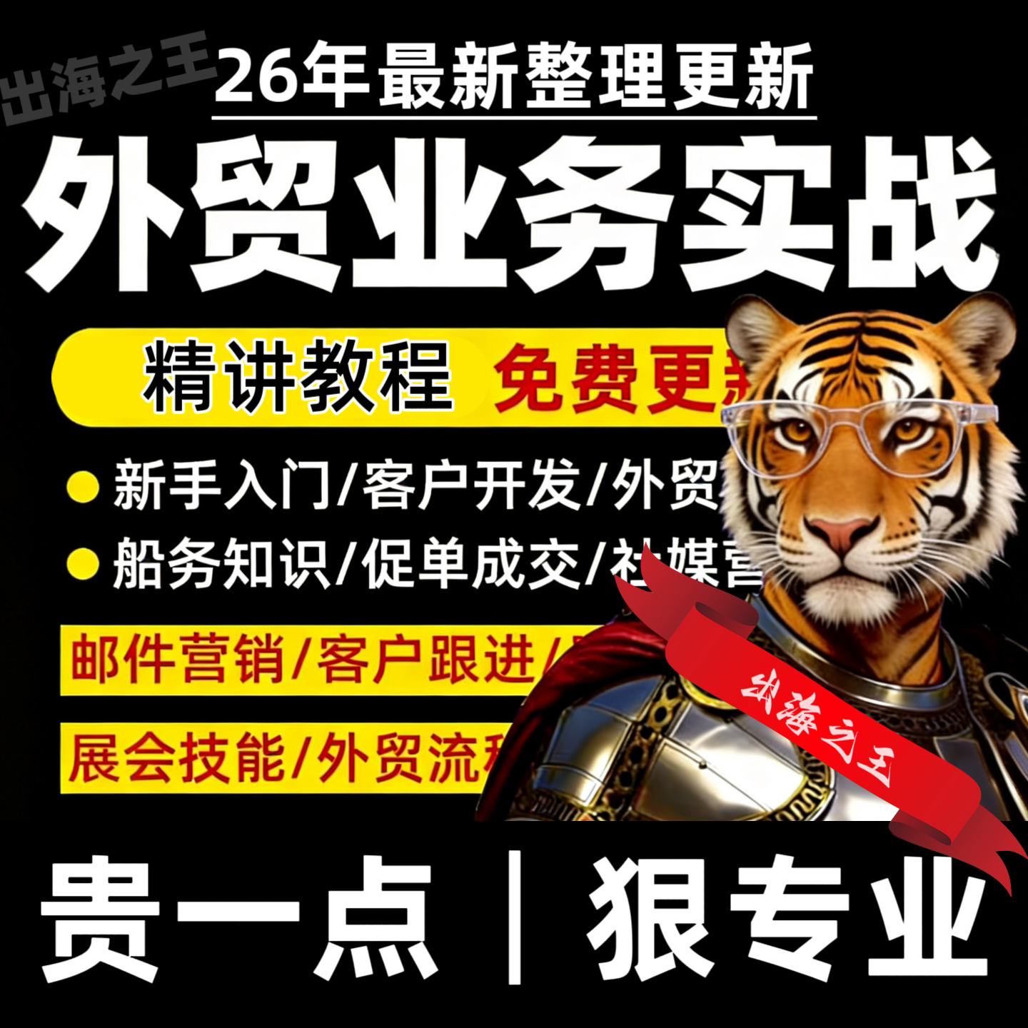 26外贸实战课出海运营案例课教程新手全流程学习资料视频课程指南