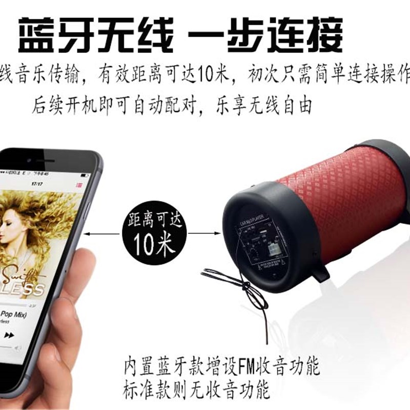 4寸220伏家用音箱 摩托车音响低音炮 12v车载音响改装电动车低音