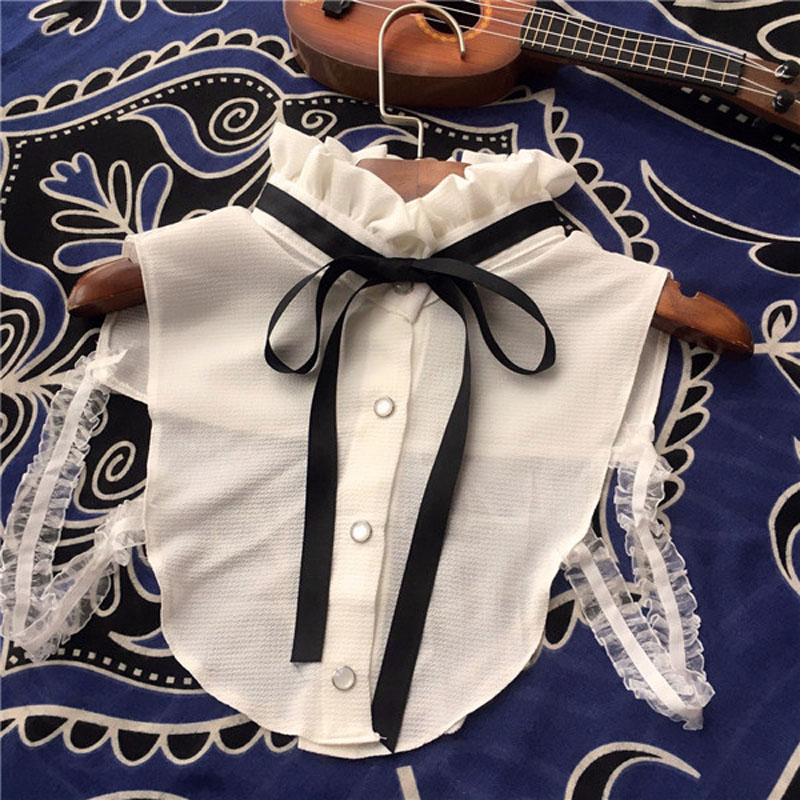 假领子女百搭假领荷叶边领子假领衬衫假高领宫廷领子立领花边冬季