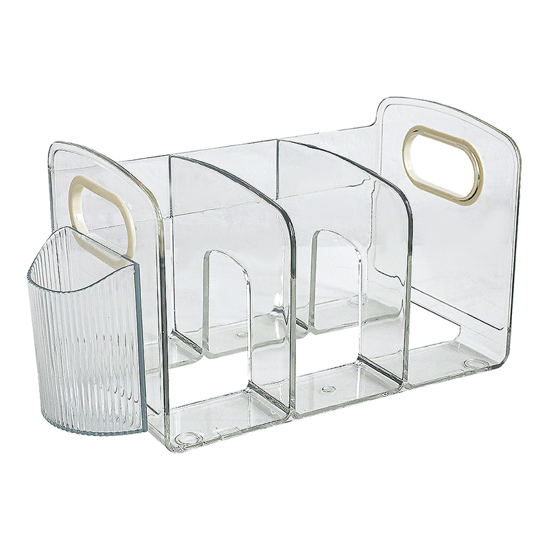 桌面压克力文具i收纳盒笔筒办公室书桌文档书本置物架学生整理架