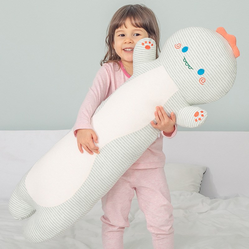 儿童睡觉抱枕小孩安抚陪睡专用B长条布娃娃抱抱玩偶公仔可拆洗