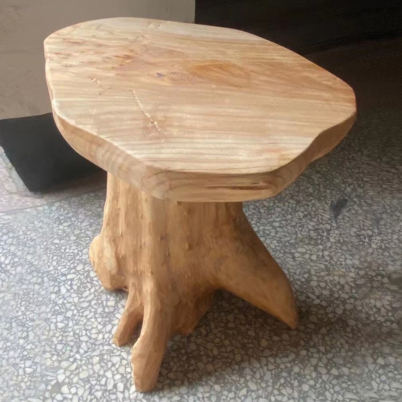 实木墩子原木根雕凳蘑菇凳t边几床头柜树墩木桩花架底座树根小茶