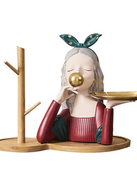 北欧风吹泡d泡女孩入户进门口玄关放钥匙托盘摆件客厅茶几首饰收