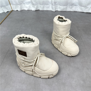 笑脸胖嘟b嘟的雪地靴女2023冬季新款加厚保暖套筒棉靴防滑登月靴