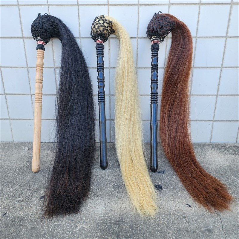 真马尾拂尘太极佛尘桃木柄真马尾拂尘道士M浮尘戏曲戏剧用品蝇甩
