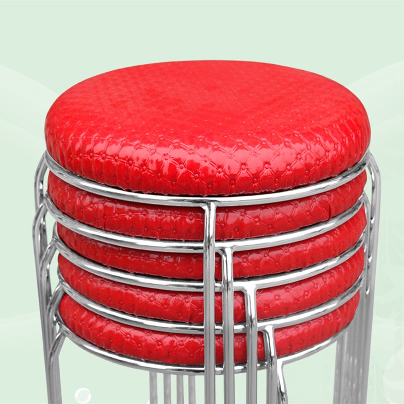 椅子金银色轻奢圆凳酒店餐厅档口培训书桌可重叠茶几凳换鞋收纳凳