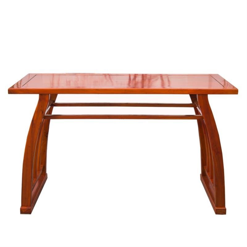 实木国学桌仿古书法桌凳学校中式培训双人家用马鞍桌榆木书画琴桌