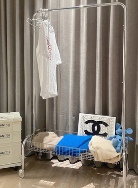 衣帽架卧室落地衣架移动挂衣架客厅脏衣服多功能脏衣服收纳筐一体