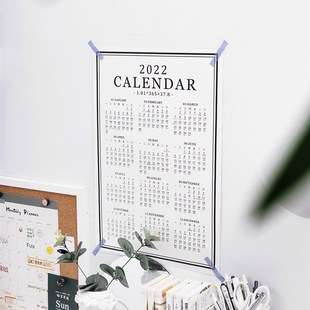 简约ins全年2021日历定制挂历一张2022单张月历万年历考研倒计时