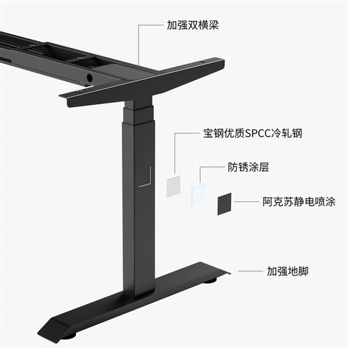 MOZHI实木北美黑胡桃木黑色双电机电动升降桌学习书桌电竞桌定制