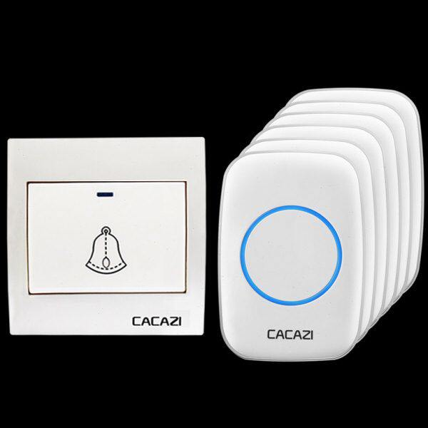 86型大按钮不用插电用电池无线门铃用电池家用遥控智能一拖六