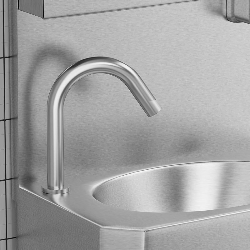 不锈钢洗手盆挂墙式感应龙头医院学校工厂脚踏式T开关肘开净化水