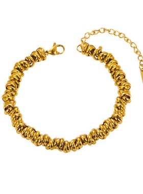 欧美风钛钢蓝色滴油眼p睛粗链条手链女爱心吊坠圆圈个性不锈钢首