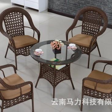 昆明户外藤椅休闲椅藤编椅子酒店家用室外公园园艺仿藤编椅子