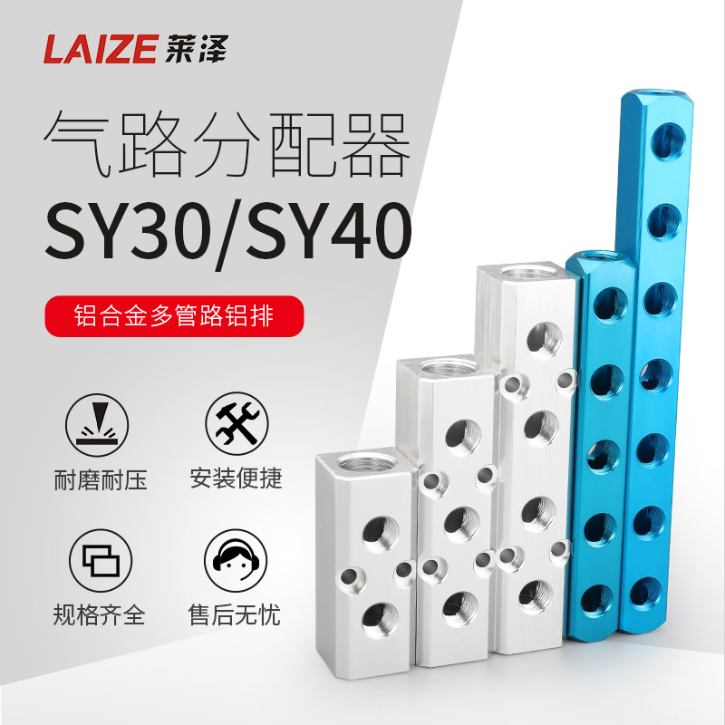 莱泽分气块多管路分气排SY气路分配器气管快速接头多通气排分流器