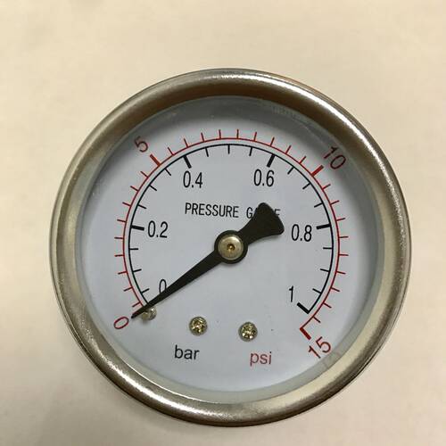 Pressure gauge 轴向气压表 水压表 压力0-1bar 15psi 直径60mm