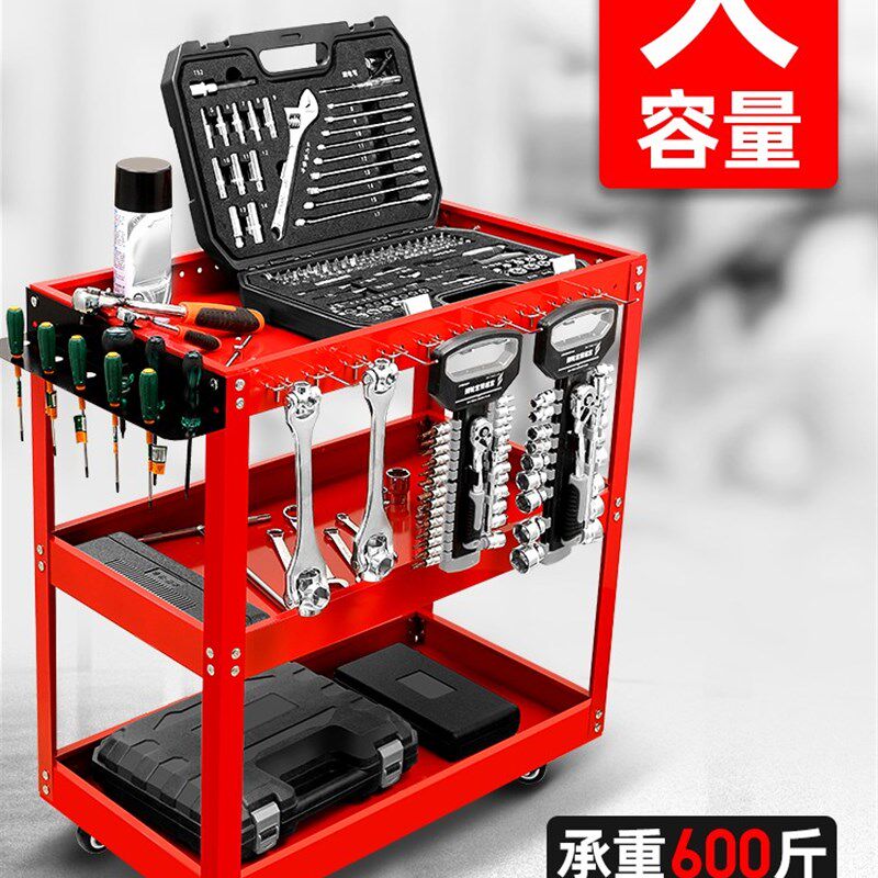 绿林工具车汽修抽屉式维修小推车移动三层柜零件车架子层组合柜箱