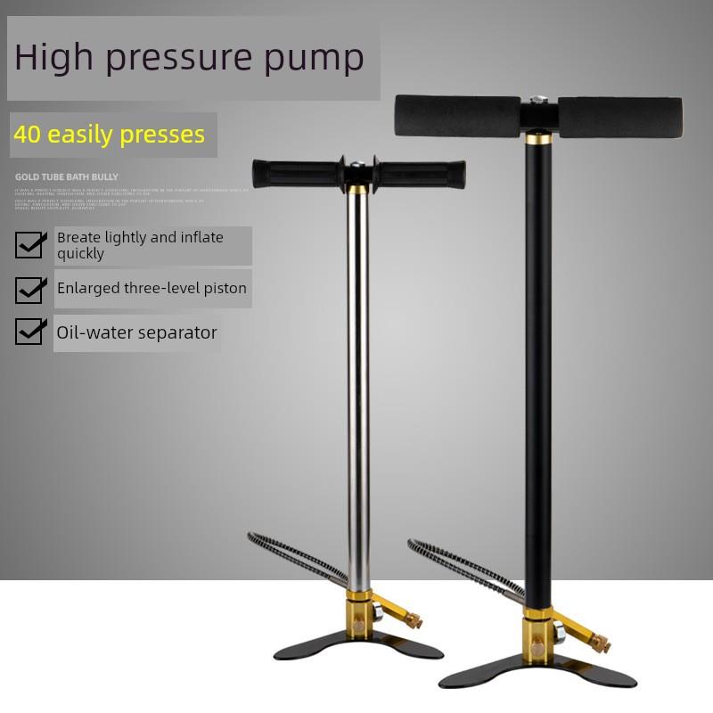 高压打气筒手动30mp40mpa汽车充气泵不锈钢气筒30个气瓶4500psi