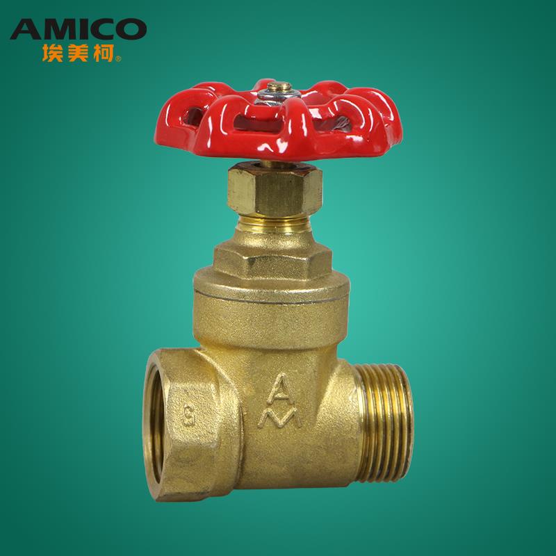 埃美柯黄铜闸阀6分内外螺纹闸阀自来水阀门开关家用全铜加厚113