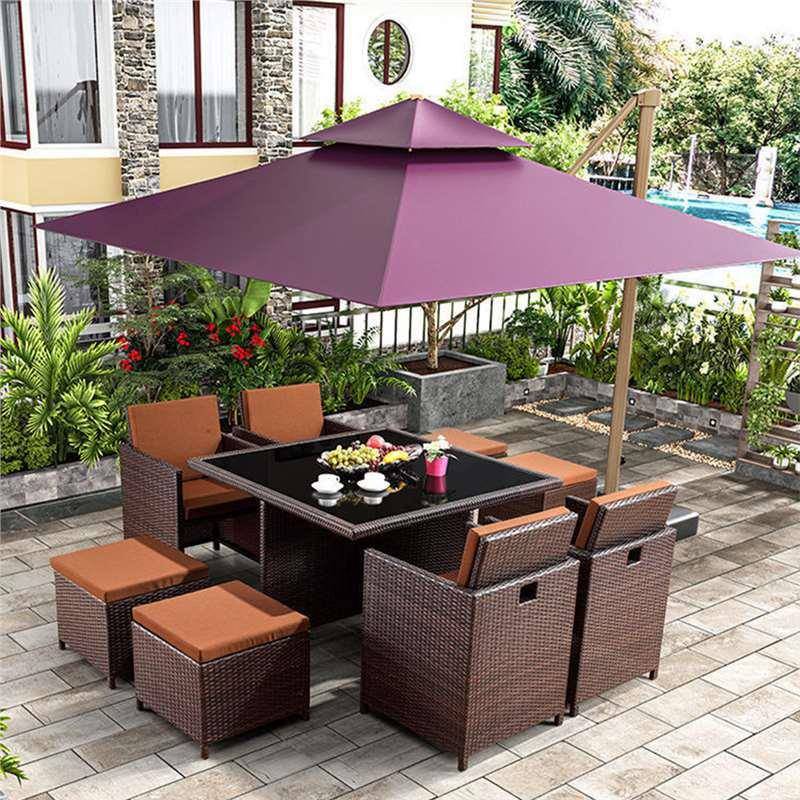 户外桌椅组合现代简约露台室外酒吧咖啡厅休闲藤椅家具藤编桌椅