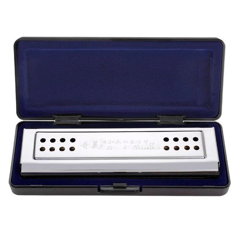 奇美24孔复音双面双调口琴初学者g调学生成人c调专业演奏乐器