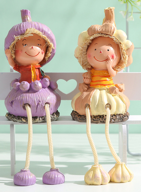 家居创意装饰品客厅小摆件吊脚娃娃可爱卧室个性摆设电视柜酒柜