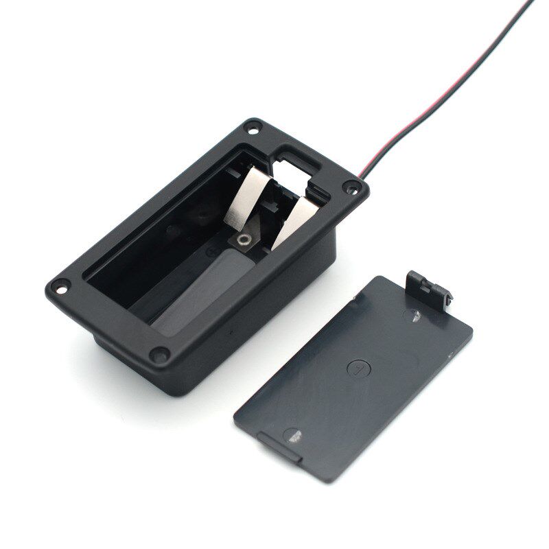 9V主动b拾音器电吉他电池盒电池仓 9V贝司吉他电池盒带弹片红黑线