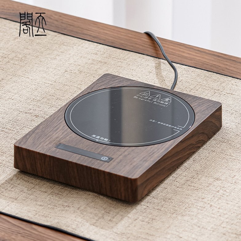 天一閣丨中式玻璃水杯微晶炉恒温垫智能底座烧水保温办公室暖杯垫