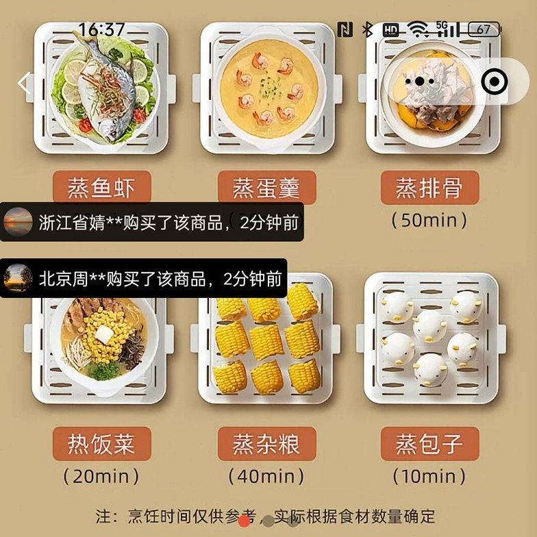 晴暮多功能电蒸锅家用三层大容量蒸笼德国全自动蒸煮一体折叠蒸箱