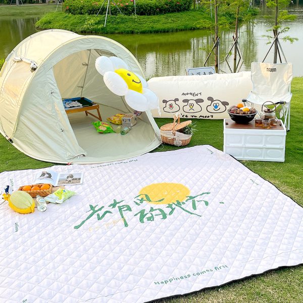 加厚野餐垫子户外露营春游沙滩草地防水防潮垫便携折叠野餐布坐垫