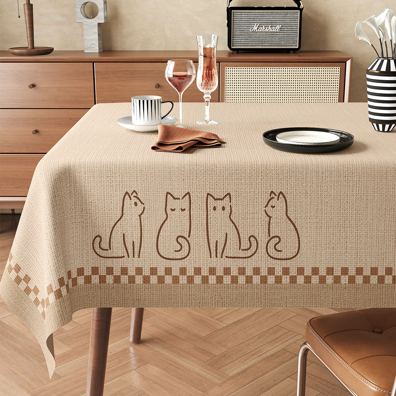 侘寂风桌布垂感PVC餐桌盖布免洗防油防水防烫家用茶几台布保护罩,居家布艺,茶席,淘宝优惠券,粉丝福利购,淘宝优惠卷