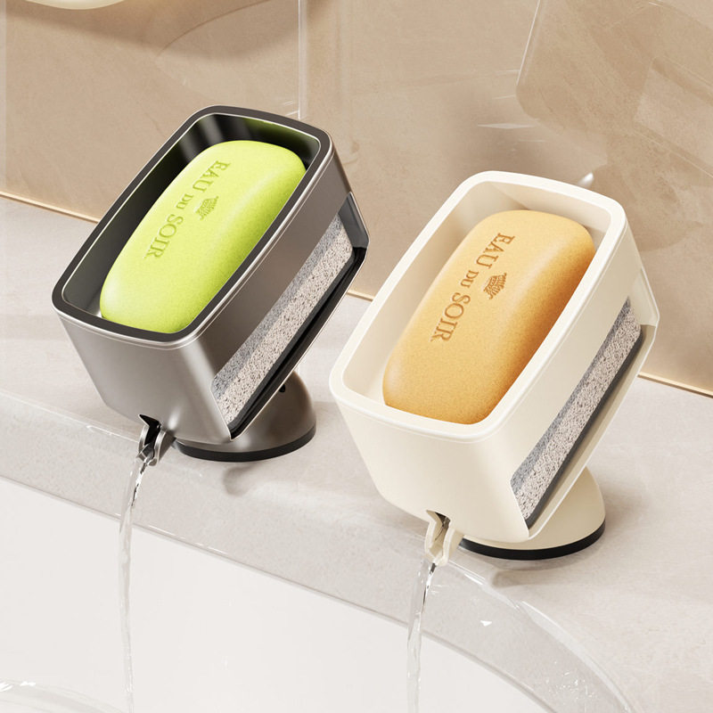 吸盘肥皂盒免打孔沥水置物架