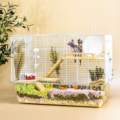 达洋仓鼠笼大型60基透明加高底盘金丝熊特大号DIY笼二层平台H6202