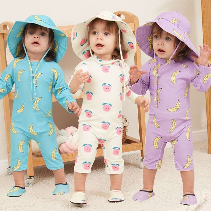 童男体式青少清新学生儿童女童保守小童泡温泉大衣裤中泳衣长裤小