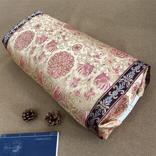 锦缎宫廷枕荞麦壳枕头单人枕芯枕套艾草枕荞麦皮硬大人枕