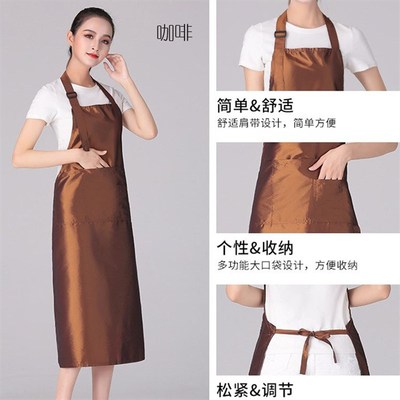 理发师围裙透气挂脖美发师不沾发型师防碎发染发工作服加长款