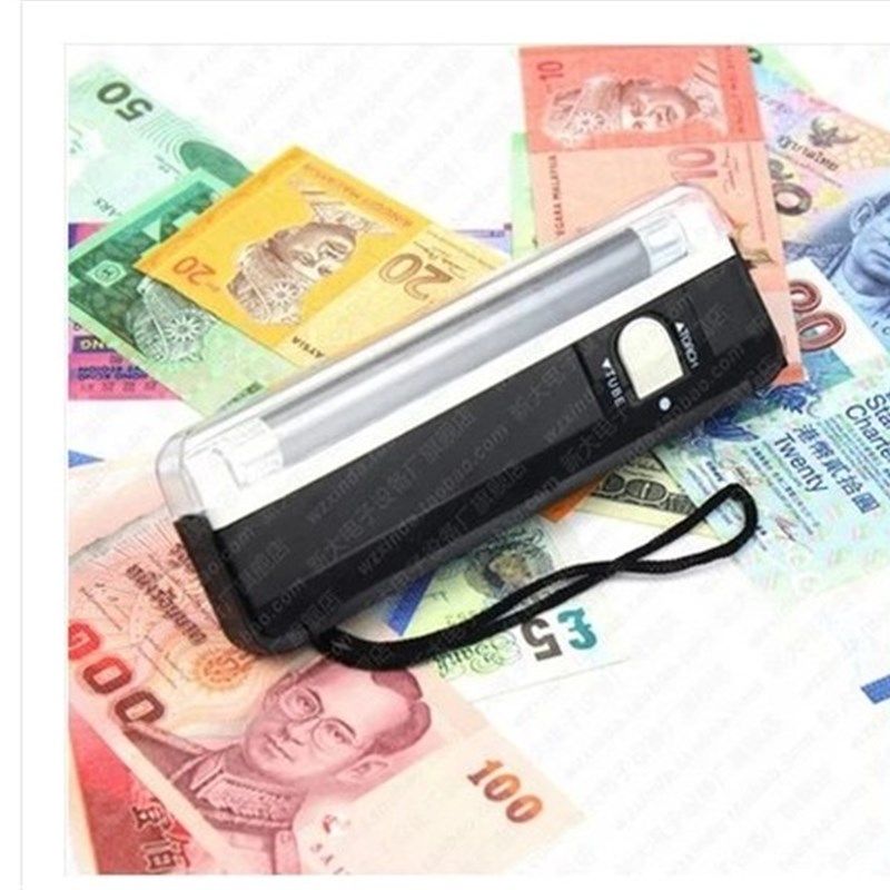 LED灯珠充电款便携式验钞机小型迷你便携式紫光灯验钞笔带手电筒