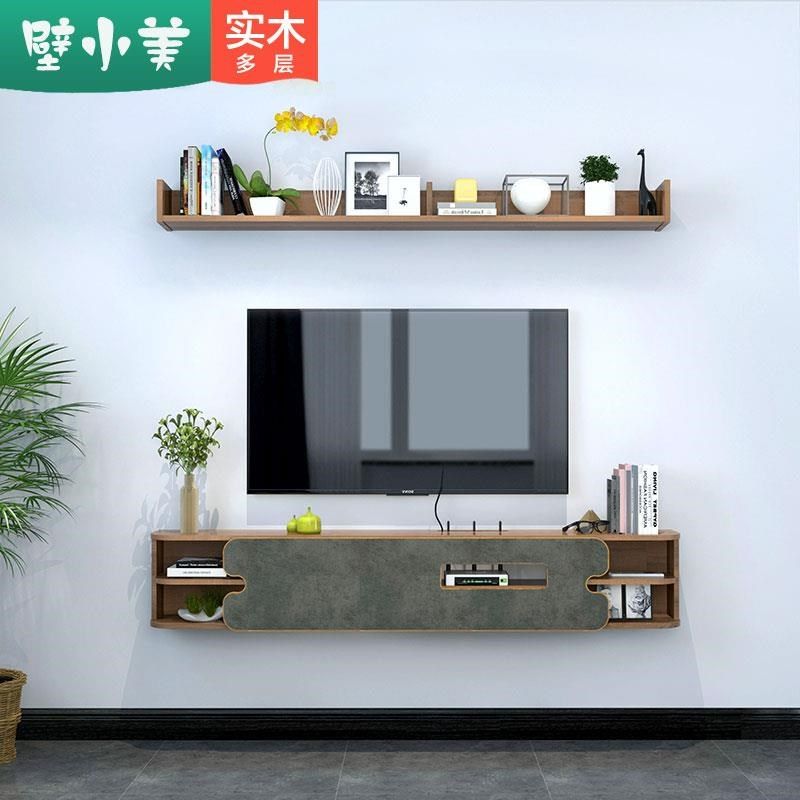 0悬空壁挂式电视柜实木窄吊柜小户型卧室悬挂墙上机顶盒置物