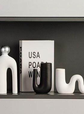 现代抽象艺术个性小众家居装饰品酒柜客厅高级感轻奢软装摆件