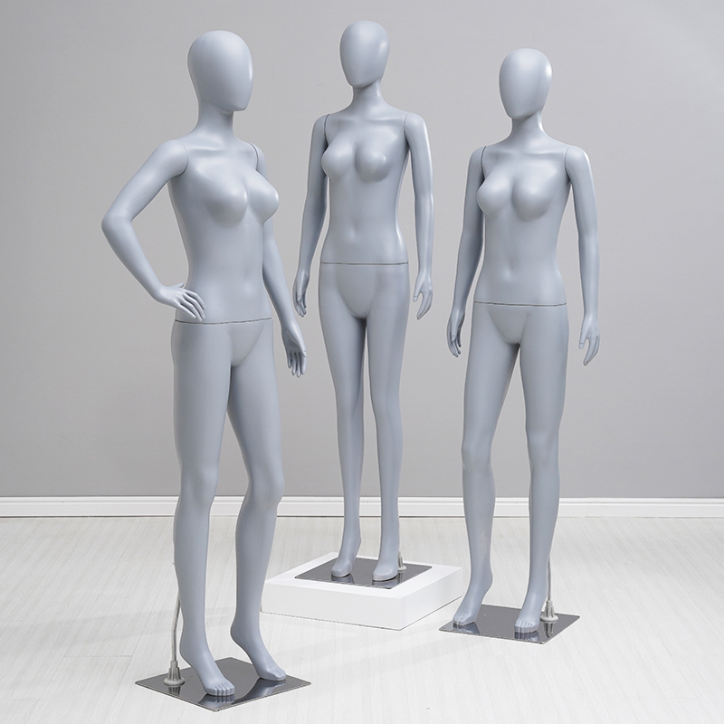 服装店女模特道具简约全身灰色假人橱窗婚纱内衣模型衣服展示架子