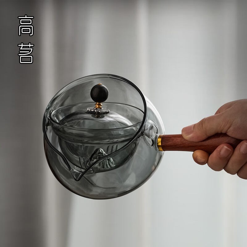 高茗逍遥旋转玻璃壶茶水分离小青柑泡茶壶电陶炉煮茶器茶具套