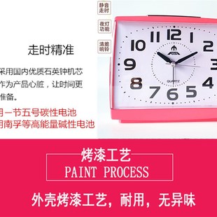 富达钟表学生用 静音床头 创意简约闹铃夜光儿童个性懒人小闹钟