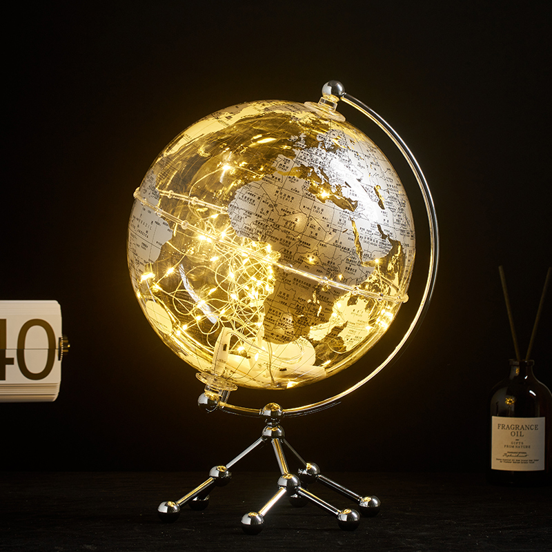 创意个性透明地球仪摆件轻奢家居客厅桌面电视柜办公室装饰品