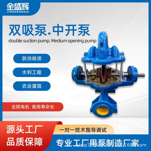 大流量扬程泵排水排涝双吸泵S/SH型中开泵压清水离心泵