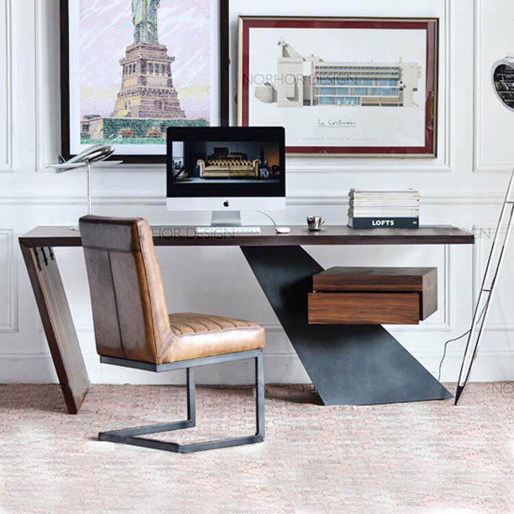 简约现代家用电脑桌时尚大气老板桌铁艺办公桌创意长桌